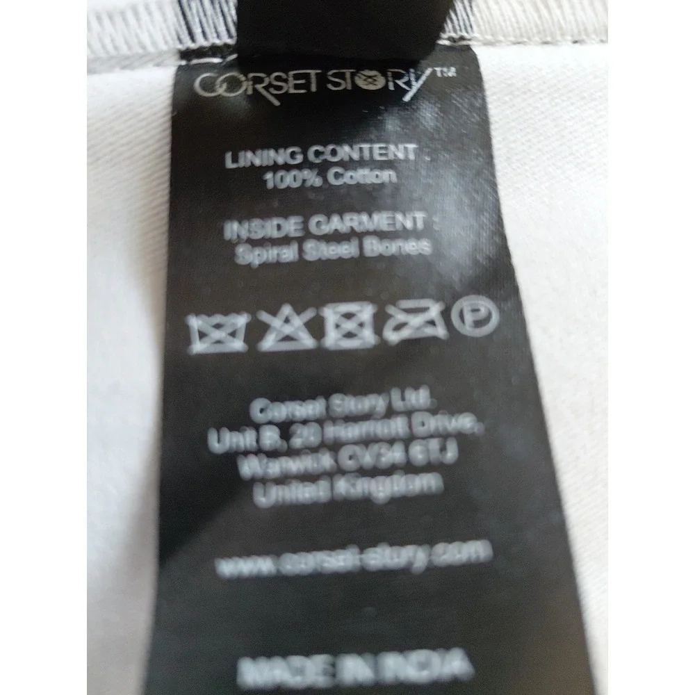 Corset Story Green and White Corset Top SizeUK 10 US Med Goth Boho Y2k Whimsical - Picture 6 of 6